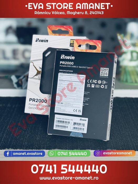 Hard Extern SSD 1TB BIWIN PR2000 3.2 Gen2x2 2000 Mb/s IP67 USB-C USB-A