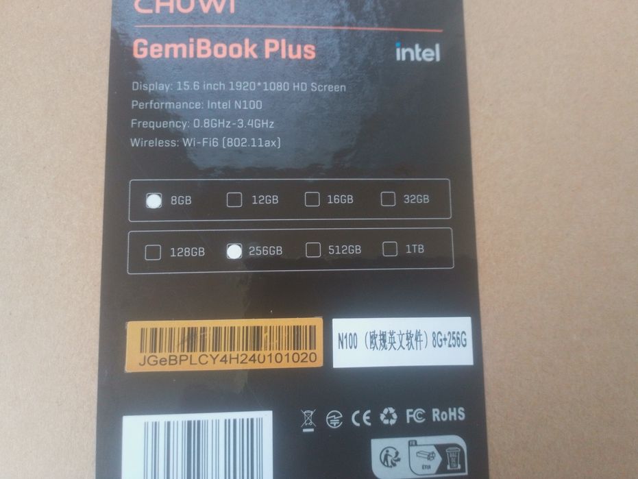Laptop chuwi gemenibook pro plus n100 15,6 invh
