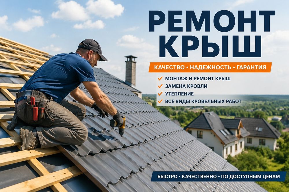 Ремонт крыш  кровельные работы