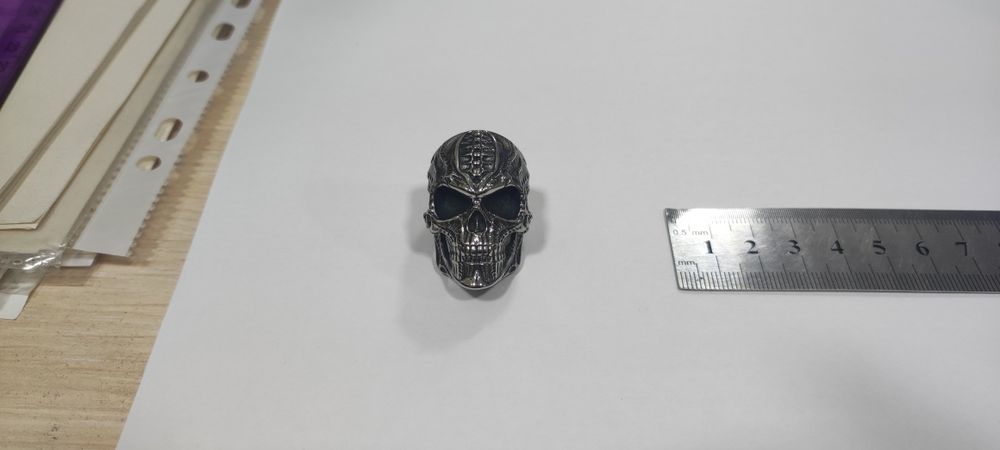 Кольцо в виде черепа, рокерское,байкерское.