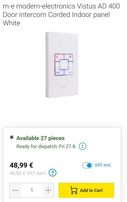 Unitate interioara interfon Receptor functie audio deschide usa