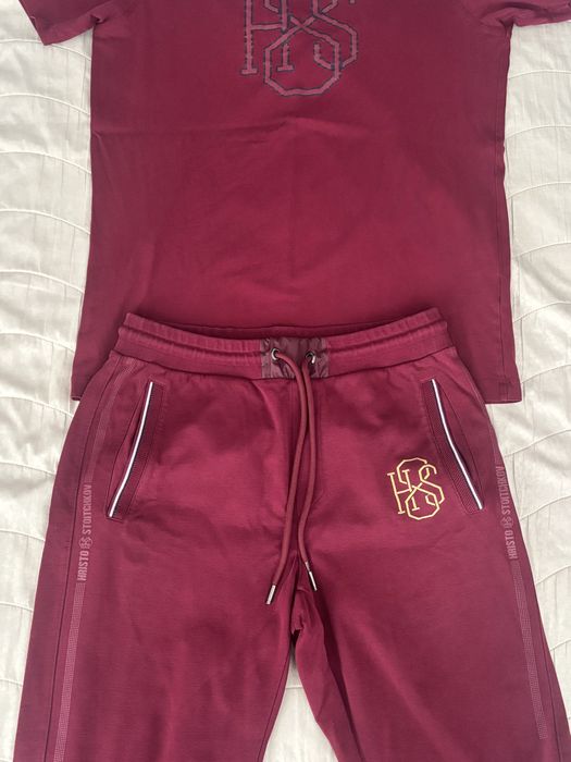 Долнище с тениска на H8S цвят бордо