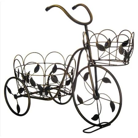 Метален цветарник колело за 2 саксии