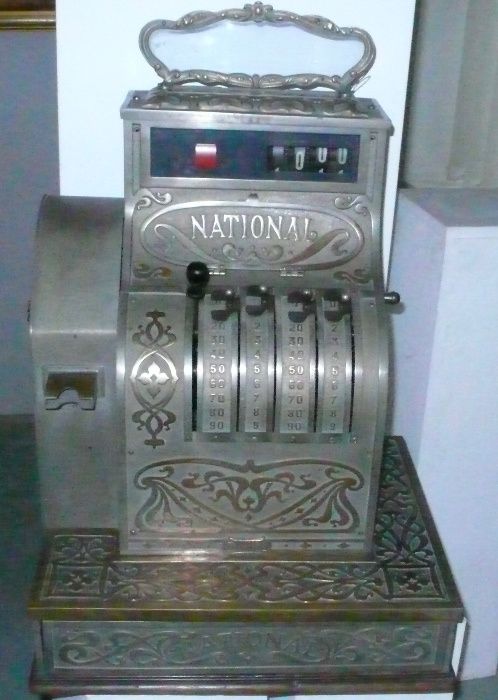 УНИКАЛЕН супер рядък касов апарат "NATIONAL" 1900 г.