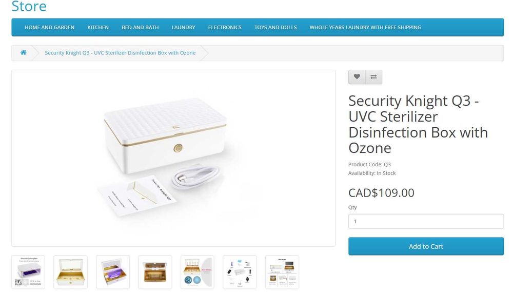 Sterilizator UV-C + Ozon Security Knight Q3-Impecabil, Cutie Originală