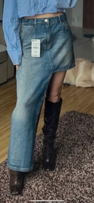 Zara Fusta blugi asimetrica S(36)