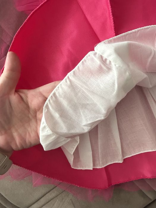 Розовое платье для девочки 74-80 размер