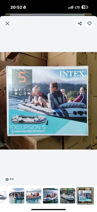 INTEX Excursion 5 set. 68325 madelda puflanadigan qayiq