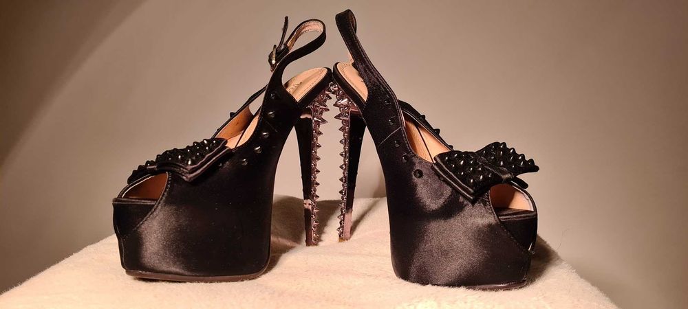 Pantofi Toc kinky cu tinte