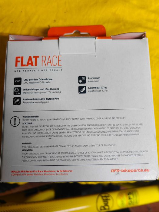 Педали платформени CUBE RFR FLAT RACE Neon yellow