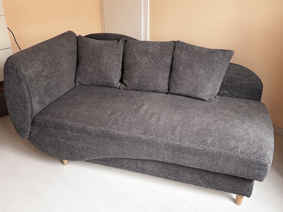 Канапе с ракла , сив , ляв