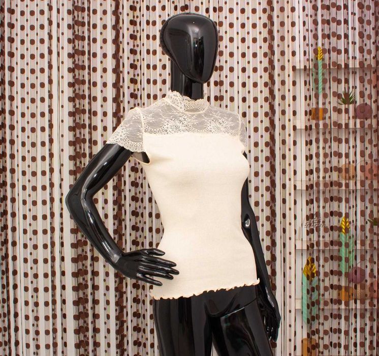 Rosemunde дамска тениска с дантела от коприна и памук М