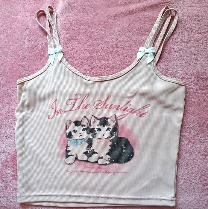 Maieu cu pisici kawaii top de vara maieu pisicute