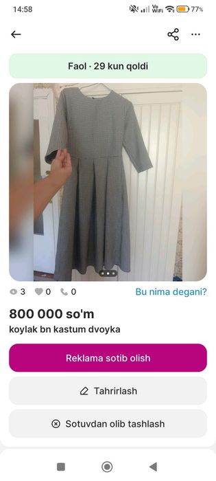 Dvoyka Turkiya koylak bilan kostyum