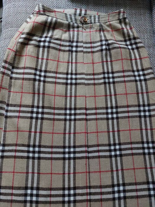 Fusta chic stofa 80% lana, midi, imprimeu specific unui brand celebru