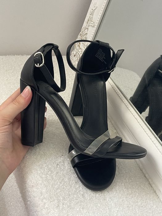 Sandale Just Fab cu toc, negre, marimea 36,5