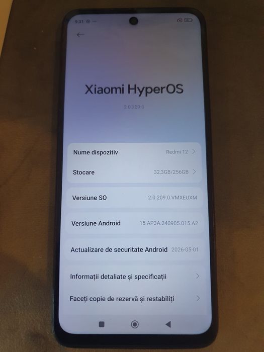 Vând Xiaomi Redmi 12, cu 8 GB RAM și 256 gb