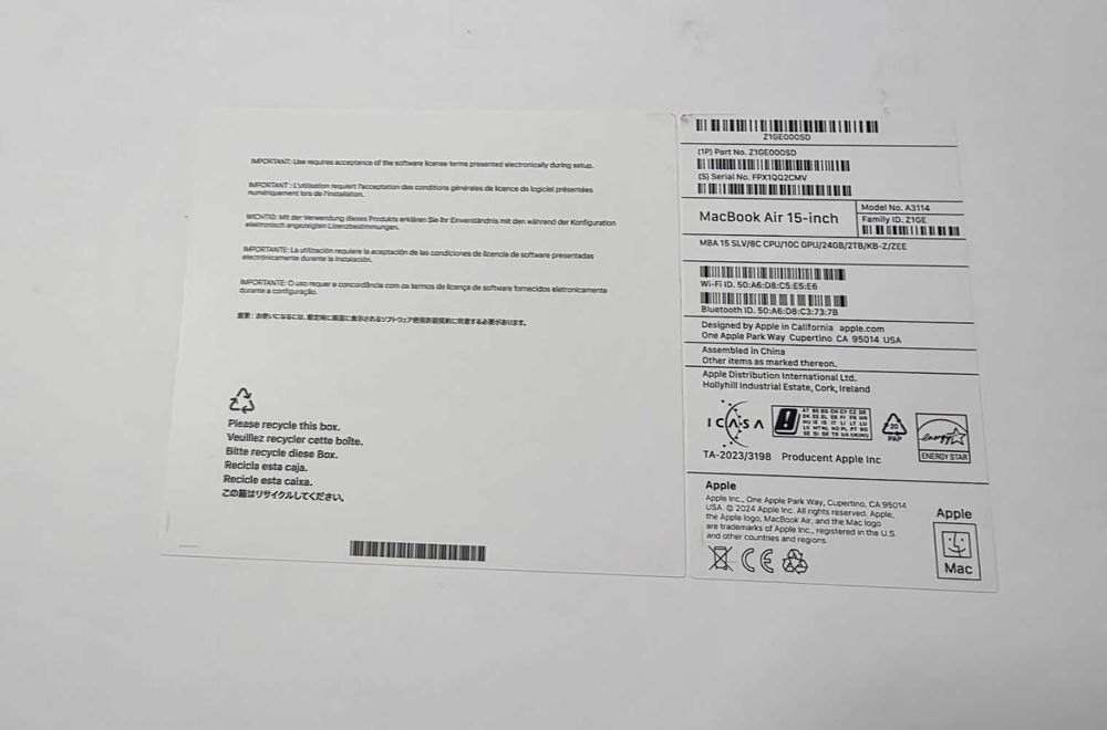 ***НАЙ-МОЩЕН*** Apple Macbook Air 15'' M3 24 RAM 2TB