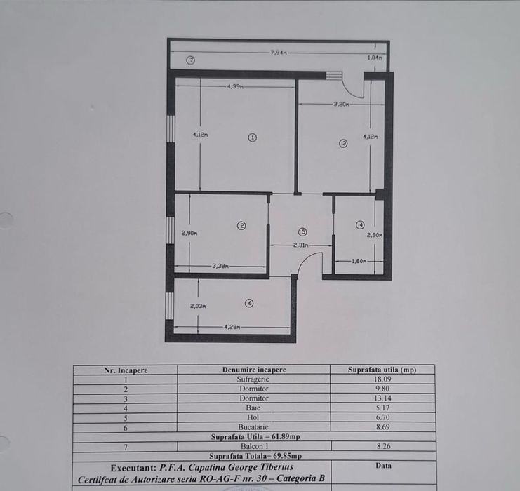 Vand apartament 3 camere Stefanesti