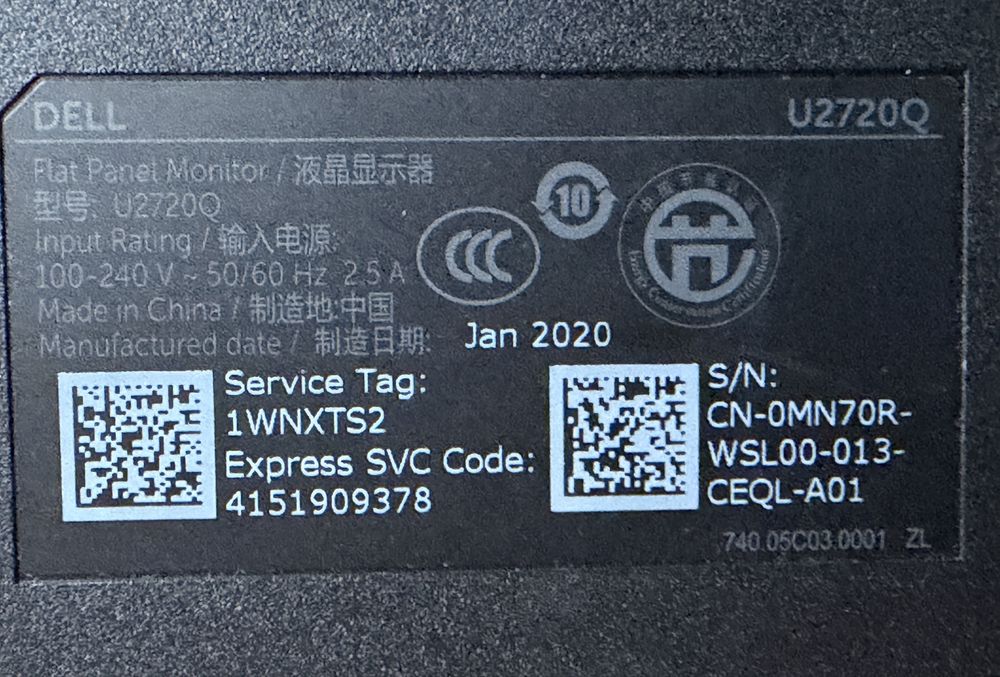 Monitor Dell UltraSharp 27 4K UP2720Q  3840x2160