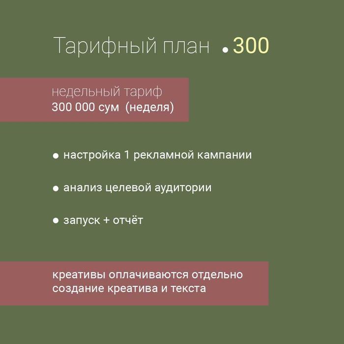 Таргетолог. Настрою рекламу в Instagram и Facebook