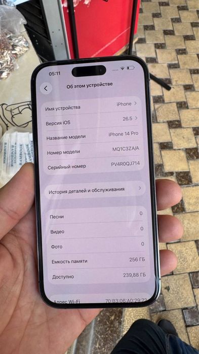 14 Pro 256gb batareyka alishgan