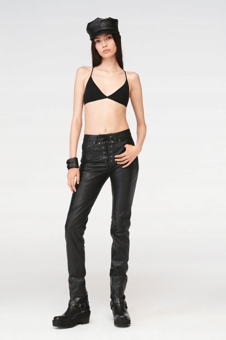 Pantaloni din piele naturala Zara × Steven Meisel  capsule collection