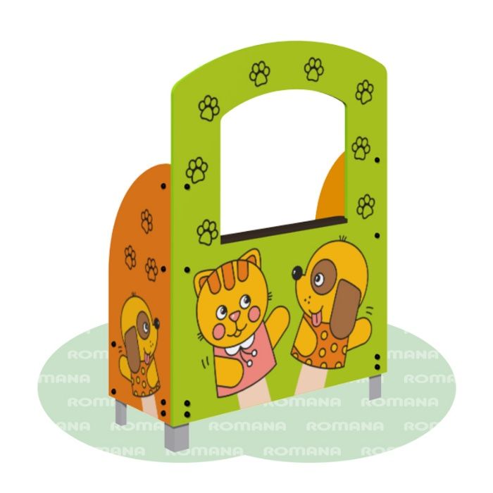 Сцена-театр, Поезд ROMANA Горки Качели Карусели Лазы Детские площадки