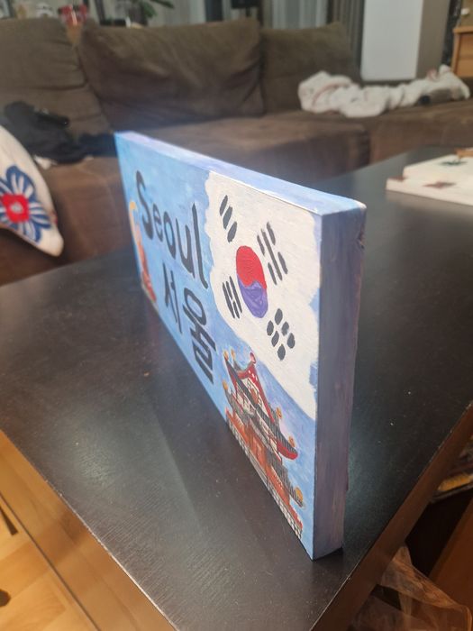 Tablou acrylic pe lemn Seoul, Coreea  de Sud