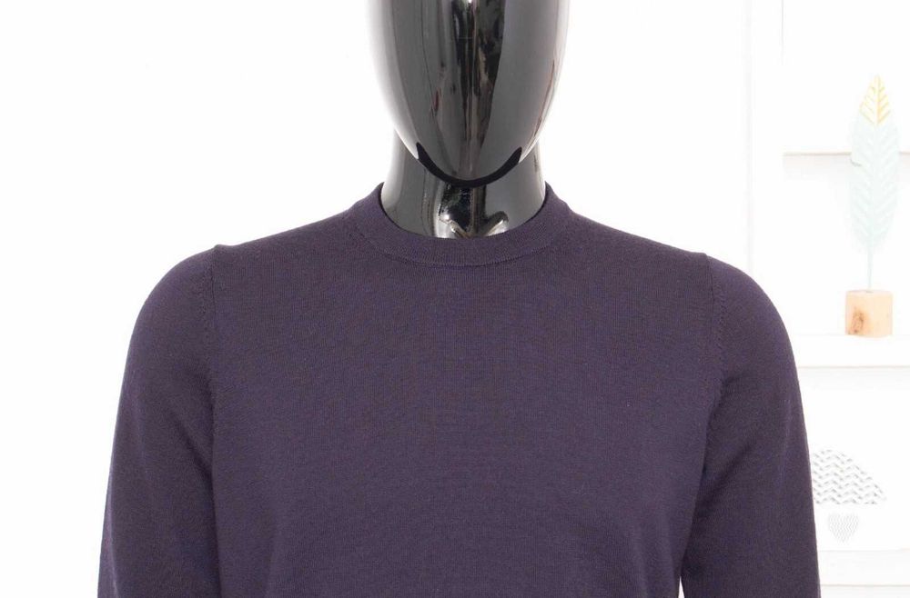 ARKET мъжки пуловер 100% вълна тъмно син S