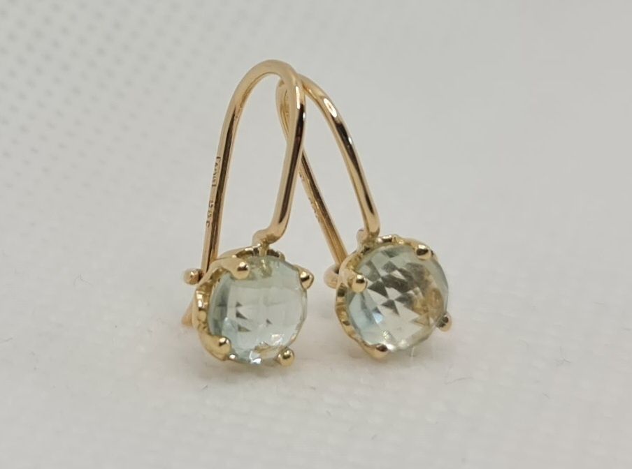 Cercei aur galben 14k ametist natura creat nanual