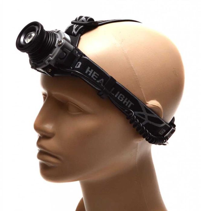 Мощен метален челник с фотоклетка, фокус до 200м и 12ч време на работа