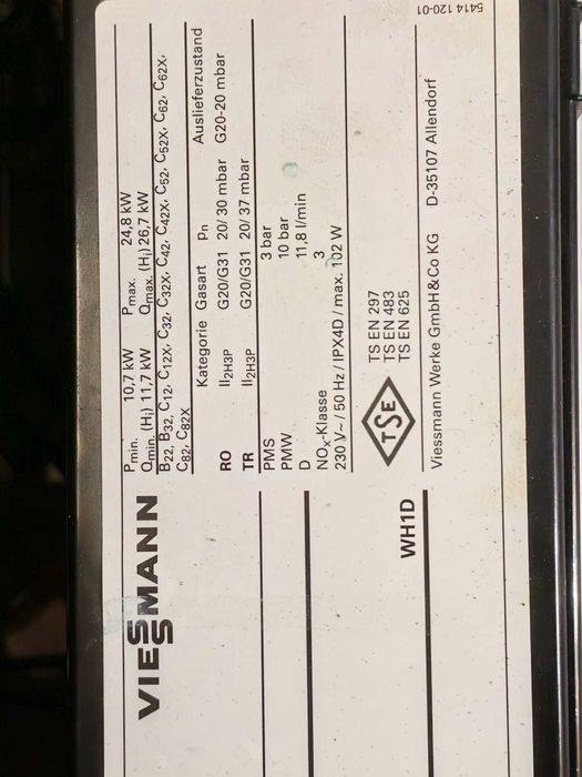 Vand centrala Viesmann Vitopend 100 W  24KW model WH1D