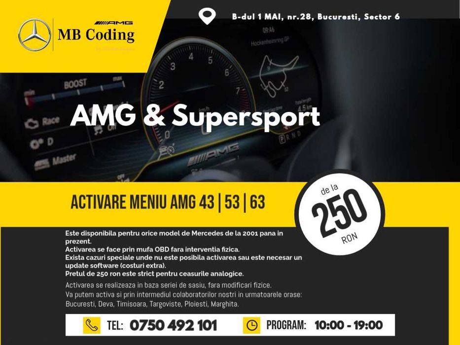 Meniu Tematica 43/53/63 AMG SuperSport Mercedes Codari menu carplay