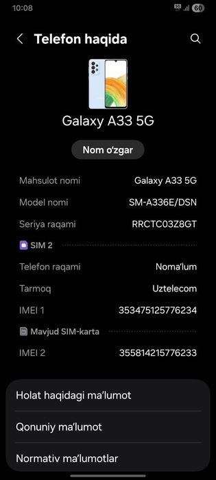 Samsung galaxy A33