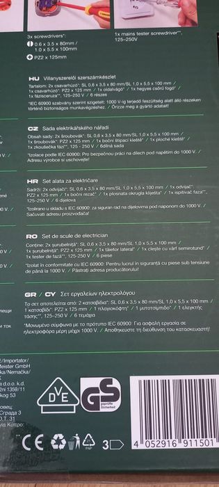 Set scule electrician,sigilat