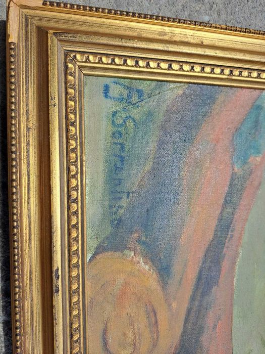tablou pictura pe placaj 55/75 cm semnat