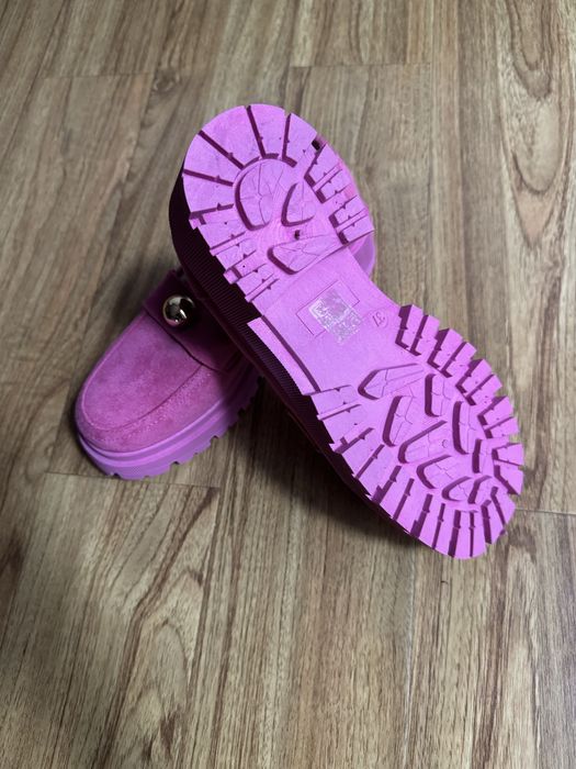 Loafers roz fucsia – piele întoarsă, mărimea 37, noi nepurtați