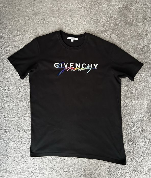 Givenchy Black Logo Embroidered Cotton T-Shirt XL