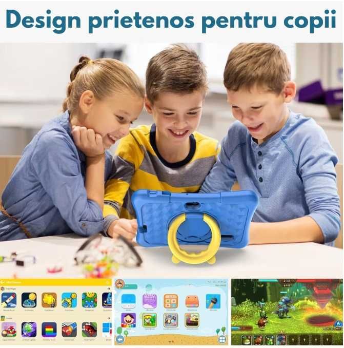 Tableta pentru copii de 7|10 inch, Android,  32|64 GB ROM Blue|Roz|Mov