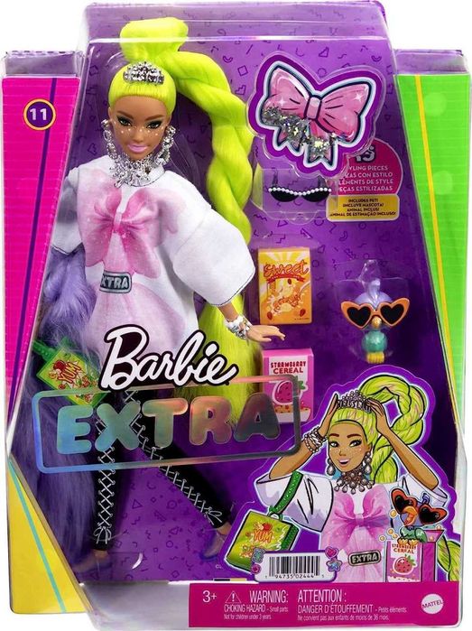 Кукла Barbie Экстра с зелеными неоновыми волосами