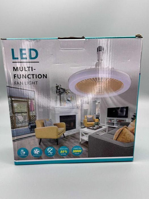 LED вентилаторна лампа 30W с дистанционно, E27 цокъл и функция ароматерапия, два вида