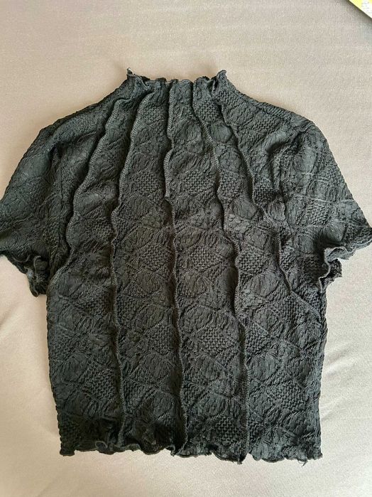 Стилна и еластична черна блузка – нова, размер S