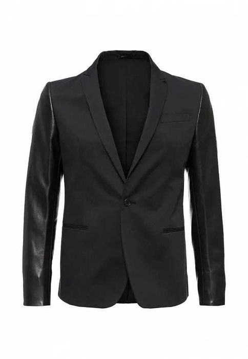 Мъжко Сако Zara размер M 38 / Блейзър с кожени ръкави / Вталенa кройка сако Zara Man
