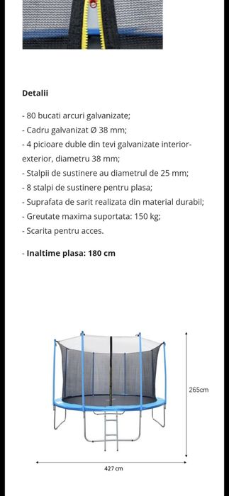 Trambulina 427 cm foarte mare