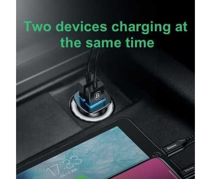 Incarcator Auto Baseus BS-C15Q, 30W, 5A, 2 x USB-A, Negru CCALL-DS01