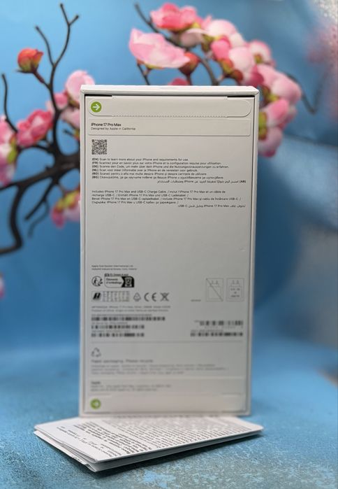 НОВ!!! Apple iPhone 17 Pro Max, 256GB, 5G, Silver + подарък оригинален адаптер на Apple