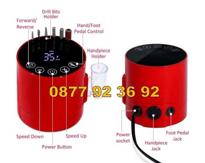 ПРОМОЦИЯ 50W ЕЛ.ПИЛА+ПЕДАЛ за нокти електрическа пила за маникюр