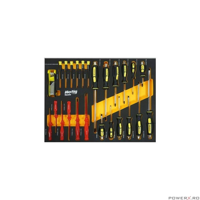 Dulap scule profesional, 7 sertare, echipat cu 156 piese NOTIG