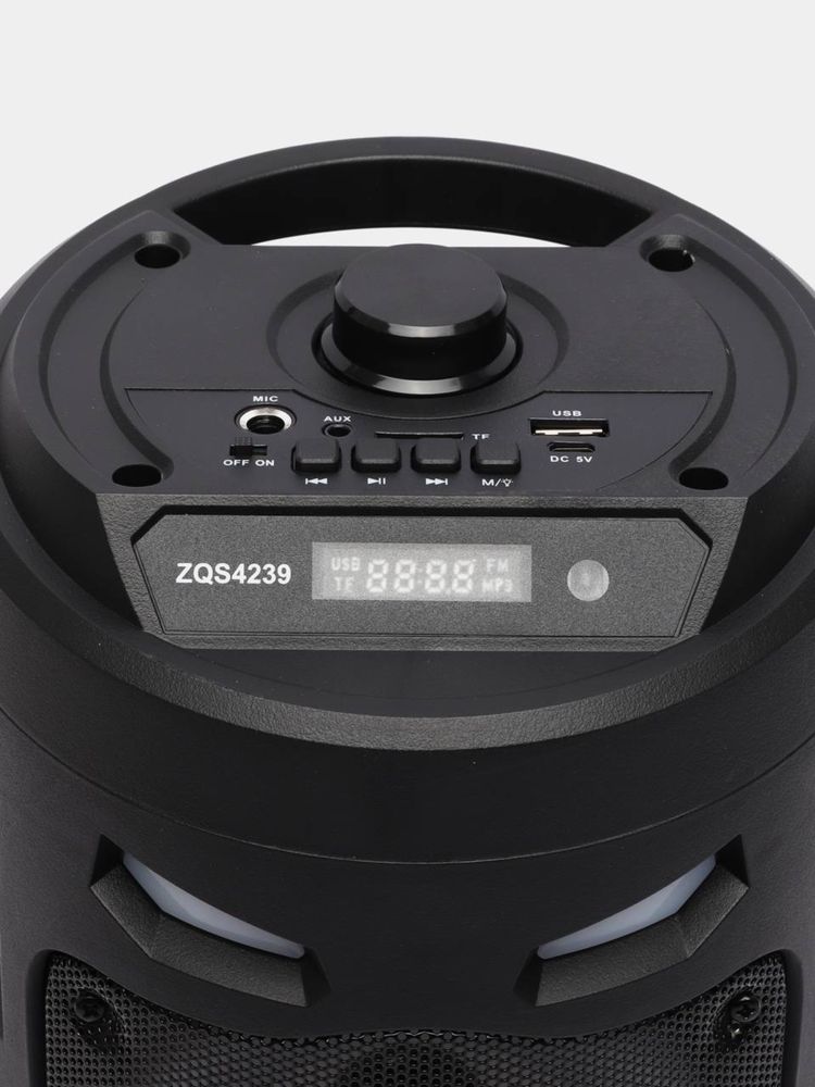 Колонка беспроводная ZQS 4239 с микрофоном для караоке, с подсветкой: 7 ...